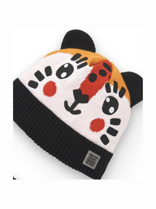 Kids Beanie Set with Scarf Knitted Black