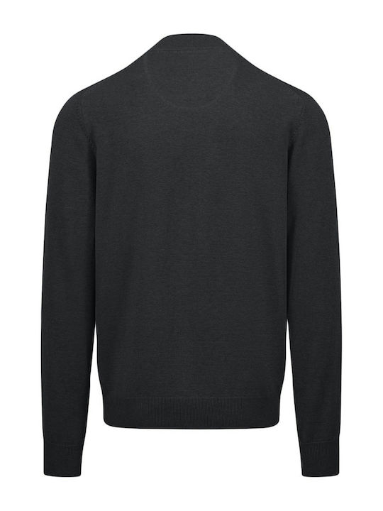 Fynch Hatton Men's Cardigan with Zipper Black