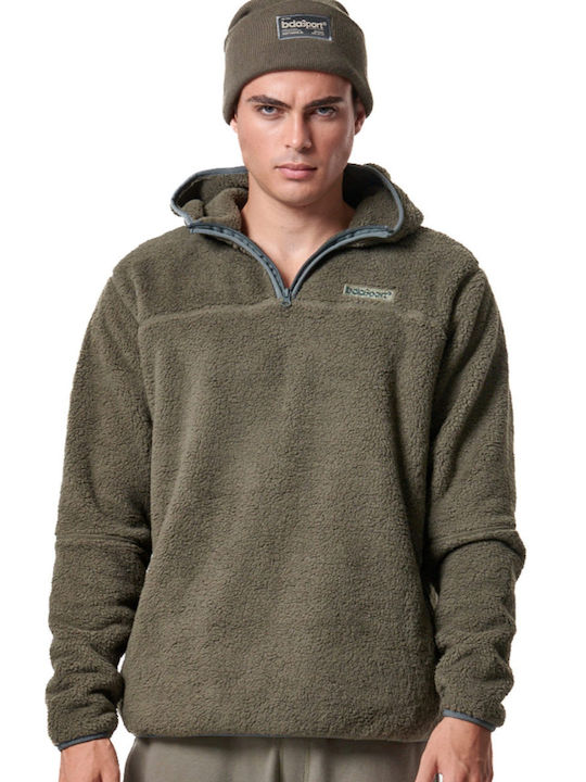 Body Action Men's Sweatshirt with Hood GREEN