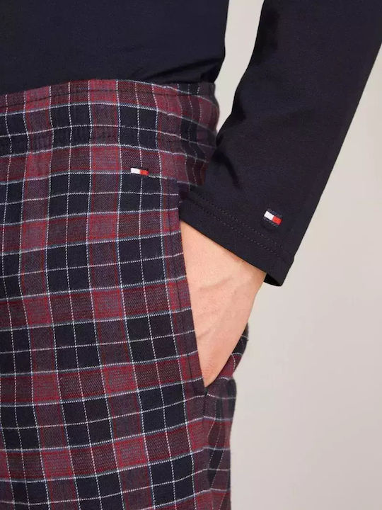 Tommy Hilfiger Χειμερινή Ανδρική Πιτζάμα Βαμβακερή Navy Μπλε