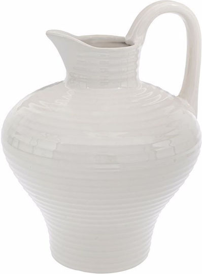 Iliadis Βάζο Πήλινο Λευκό Φ23xΥ30cm