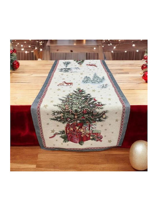 Linea Home Christmas Tablecloth Runner Red L45xW140cm 1pcs