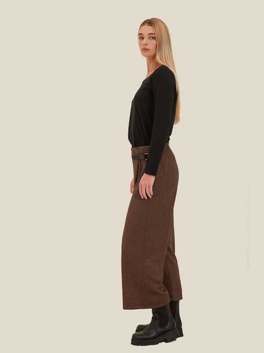 Namaste Damen Leder Hose mit Gummizug Terracotta