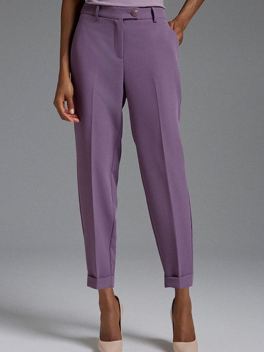 Women's Fabric Trousers Regular Fit Amethyst Purple