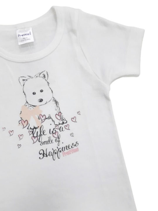 Pretty Baby 47542 Kids' Undershirt Short-sleeved White - Happiness