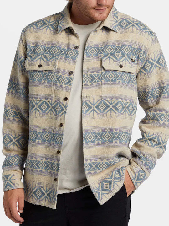 Billabong Jacquard Men's Shirt Long Sleeve Flannel Taupe