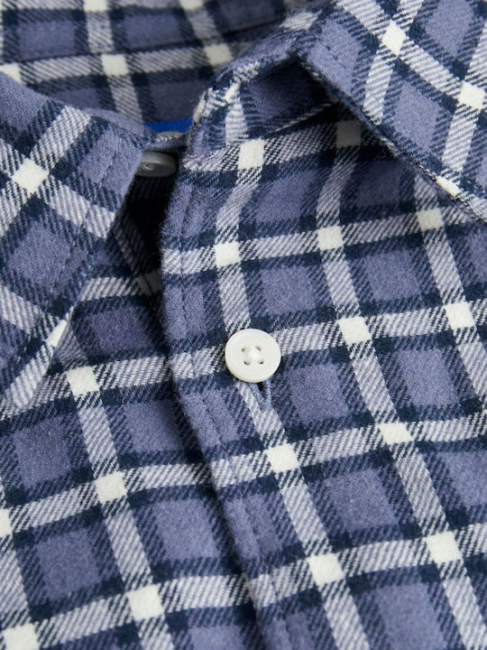 Jack & Jones Φανελένιο Πουκάμισο Nightshadow Blue