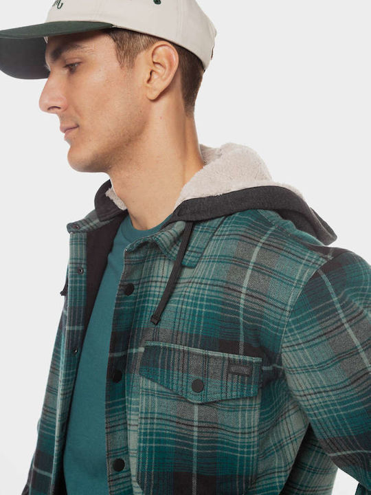 Furnace Bonded Long Sleeve Flannel Checked Overshirt Checked