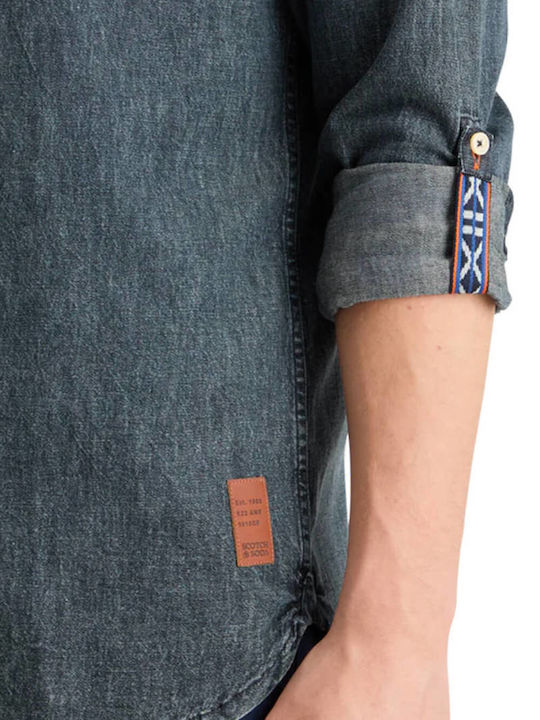 Μακρυμάνικo Τζιν Πουκάμισο Washed Black