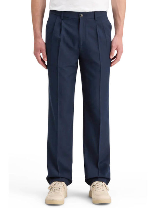 Scotch & Soda Fit Pleated Men's Trousers Chino in Relaxed Fit Night