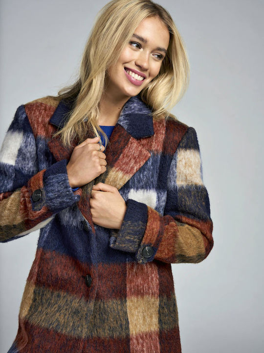 Only Women's Wool Checked Coat Multi