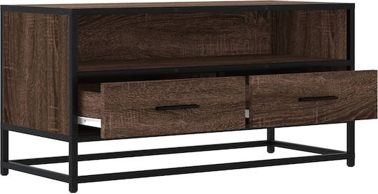 TV Stand Made of Metal and Brown Oak M80xD34.5xH40cm