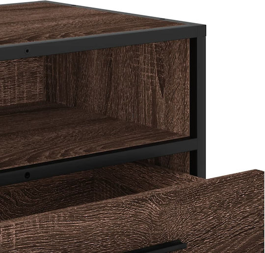 TV Stand Made of Metal and Brown Oak M80xD34.5xH40cm