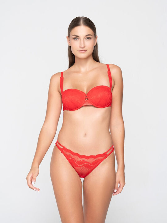 Balconette red Σουτιέν mit leichter Polsterung
