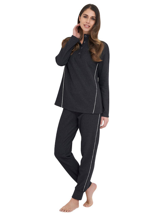 Linclalor Women's Pajama Fleece 277706 Anthracite