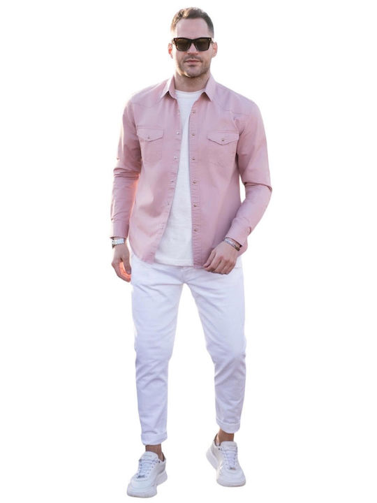 Bread and Buttons Men's Shirt Denim Pink