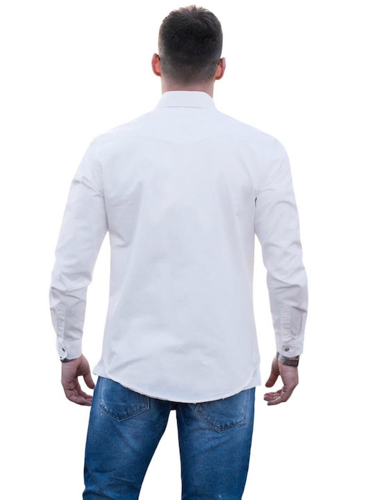 Bread and Buttons Men's Shirt Denim White