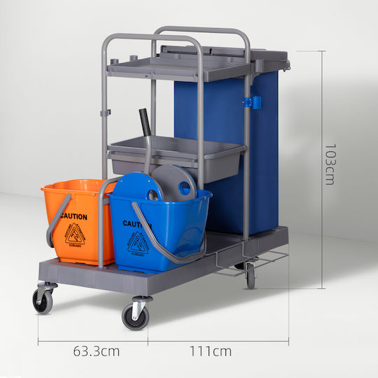 HomCom Καρότσι Καθαρισμού 2x18lt