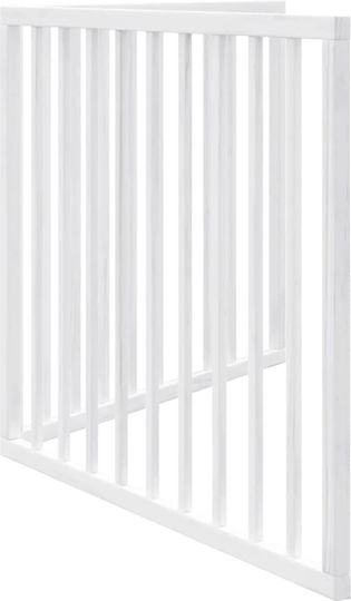 Poartă pliabilă pentru câini 2 panouri alb 160 cm lemn de plop alb 80 x 60 x 2 cm