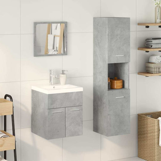 vidaXL Bench with Washbasin & Mirror L41xW38.5xH46cm Grey Concrete