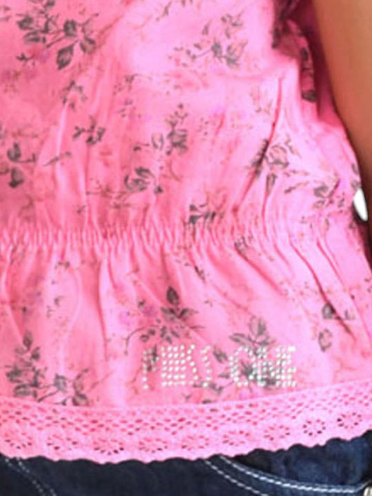 Kids Floral Shirt Sleeveless Rose
