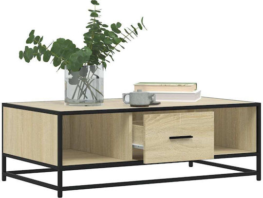 Rectangular Central Wooden Coffee Table Sonoma Oak M100xW57xH35cm