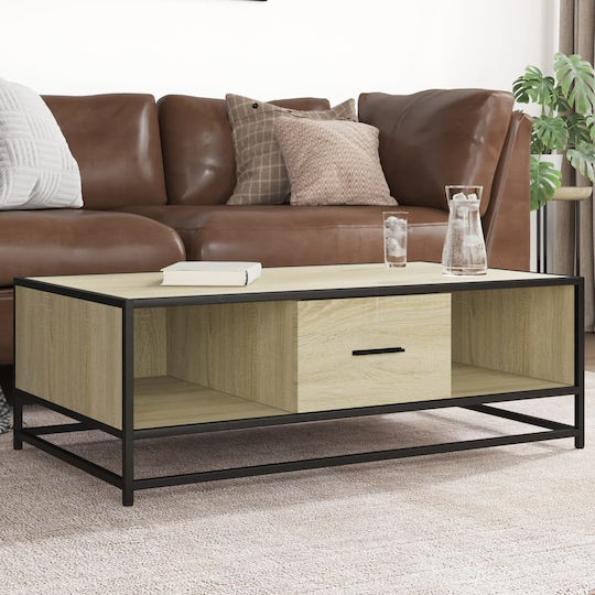 Rectangular Central Wooden Coffee Table Sonoma Oak M100xW57xH35cm