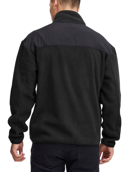 Blend Men's Fleece Cardigan with Zipper Black