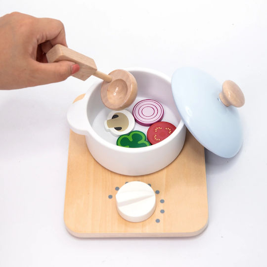 UMU Toys Joc De Gătit / Bucătărie Din Lemn Pentru 3+ Ani 18 Bucăți
