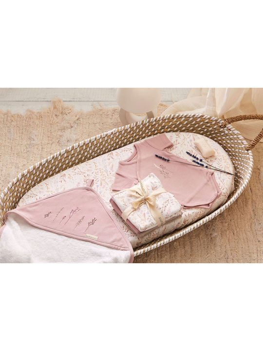Bimbidreams Baby Bath Towel Hooded Niza White-Purple 100x100cm