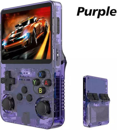 R36s Retro Handheld Game Console 3.5 Inch Ips Screen 95000 Games Purple 512g 95000 Games