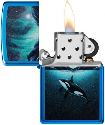 Zippo Αντιανεμικός Αναπτήρας Φλόγας σε Μπλε χρώμα