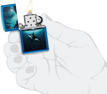Zippo Αντιανεμικός Αναπτήρας Φλόγας σε Μπλε χρώμα