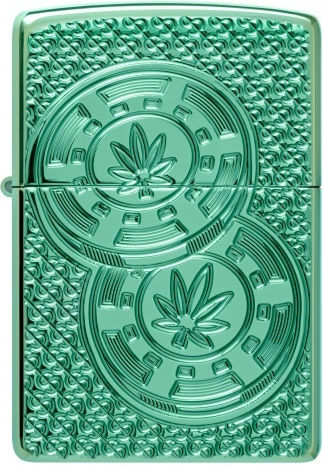 Zippo Armor Brichetă Rezistentă La Vânt Cu Flacără Verde