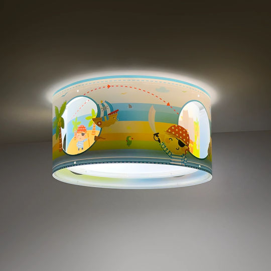 Ango Einfaches Licht Kinderdeckenleuchte Deckenleuchte montieren 15W mit Fassung E27 Transparent 33x16.5cm