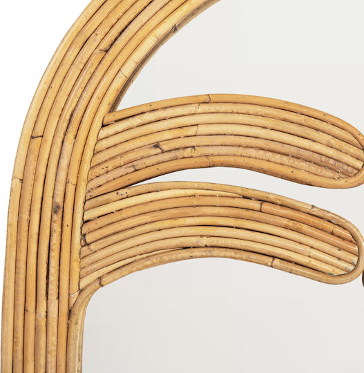 HomeMarkt Reflect Wall Mirror with Beige Rattan Frame 80x61cm 1pcs