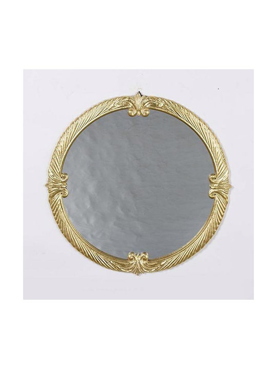 Wall Mirror with Gold Metallic Frame 60x60cm 1pcs