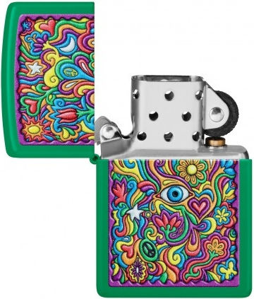 Zippo Lighter Flame Windproof in Green color