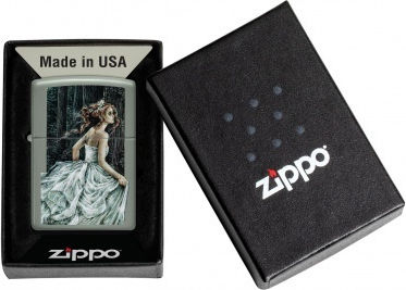 Zippo Victoria Windproof Lighter Flame in Green Color
