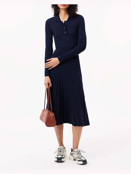 Lacoste Dress Knitted Navy Blue