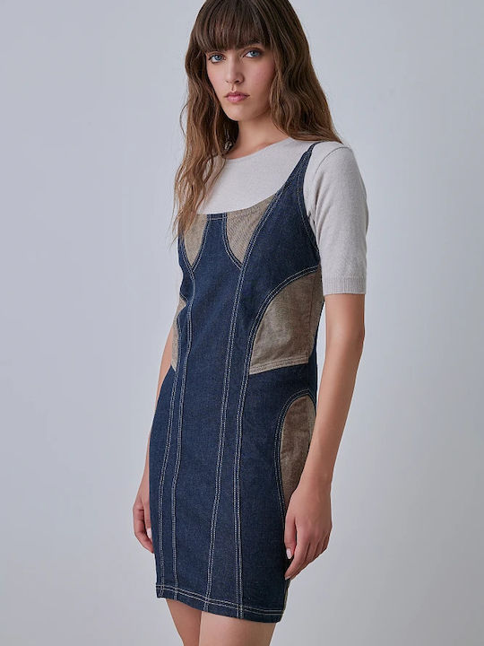 Rochie Mini Din Denim Albastru Închis