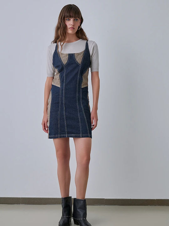 Rochie Mini Din Denim Albastru Închis