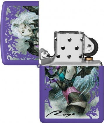Zippo Luis Royo Αντιανεμικός Αναπτήρας Φλόγας σε Μωβ χρώμα
