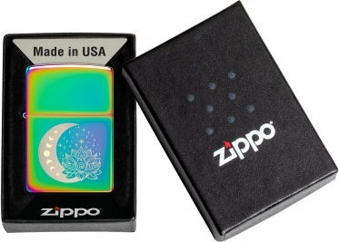 Zippo Spiritual Moon Stars Brichetă Rezistentă La Vânt Cu Flacără Multicoloră