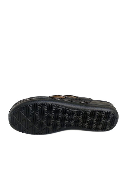 Anatomic Women's Leather Platform Wedge Sandals Black