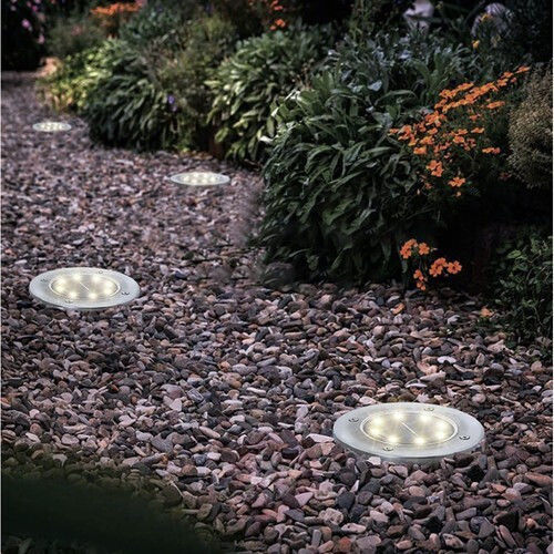 Cold Light Solar Lamp Set Ubx 8 Leds Waterproof Ip 65 Light Sensor Ground Mounting