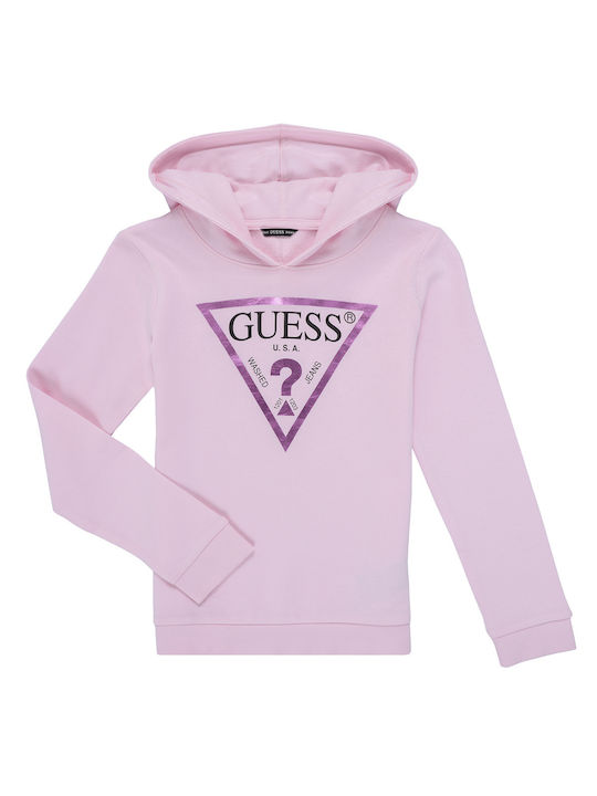 Guess Kids Sweatshirt with Hood Pink