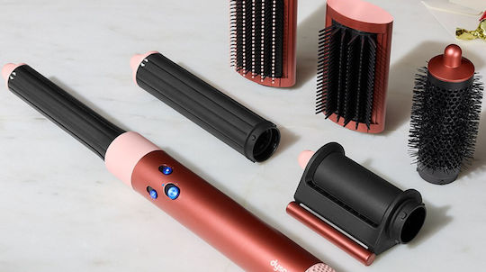 Dyson HS05 Airwrap Complete Long Volumise Elektrische Haarbürste mit Luft für Haarglättung und Locken 1300W Erdbeer-Bronze/Blush-Rosa