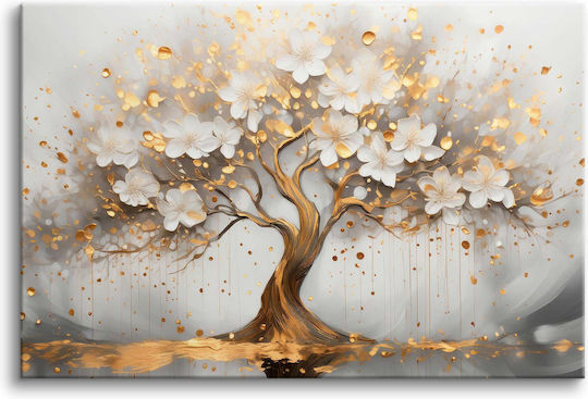 Canvas Wall Painting Living Room Golden Tree of Happiness 60x90