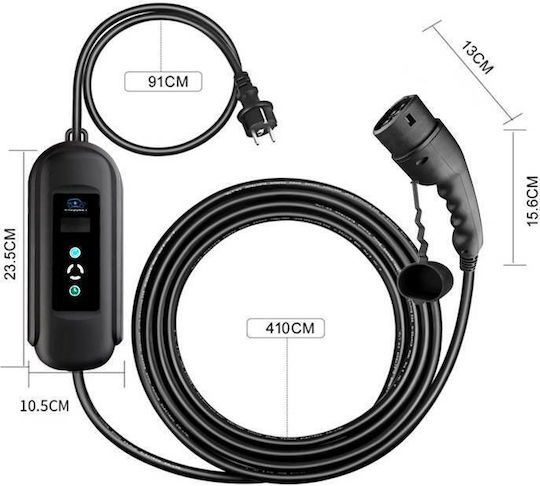 Andaiic Portable 3.5kW Charging Station with Built-in Cable Type 2